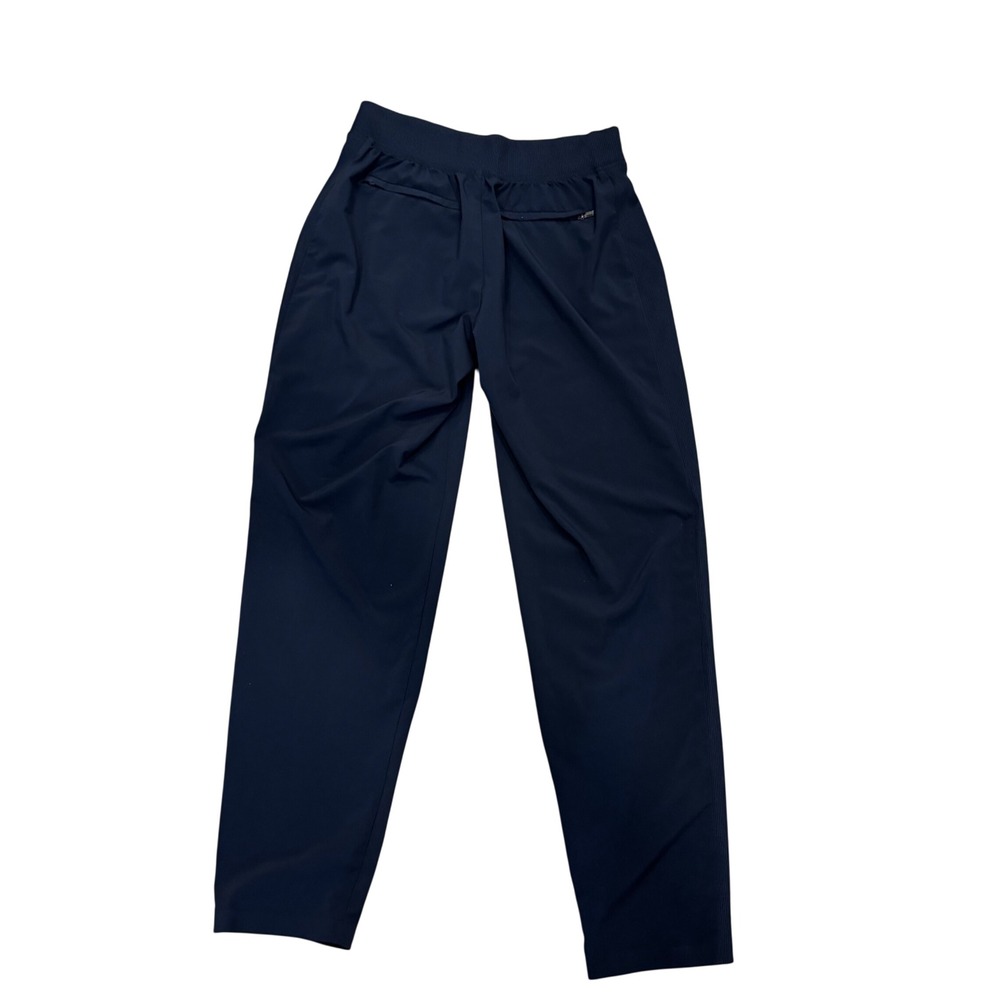 Athleta Navy Blue Tapered Jogger Pants Ribbed Waist Ankle Slit Size 00